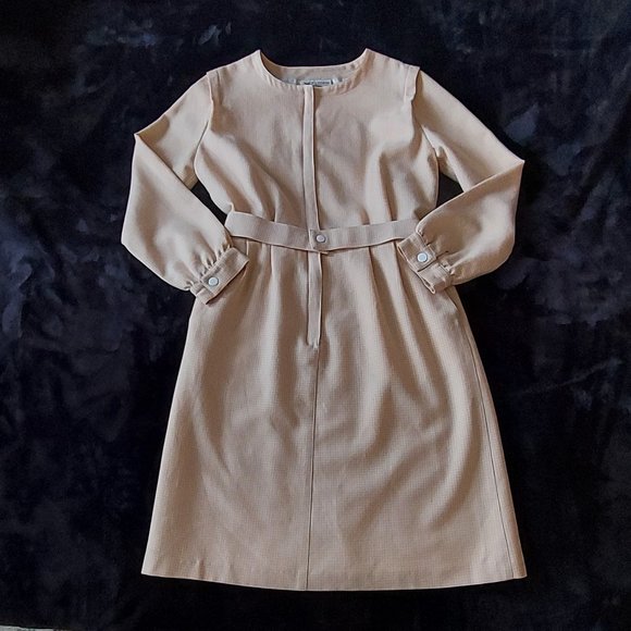 Rare Vintage Courreges Paris 60s Fully Lined Wool Long Sleeve Blouson Dress - Picture 10 of 10